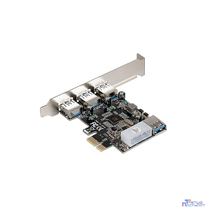 Exegate EX283720RUS Контроллер EXE-367 PCI-E 2.0, 3*USB3.0 ext + 1*USB3.0 int, разъем доп.питания (OEM)
