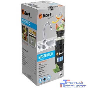 Bort Измельчитель пищевых отходов MASTER ECO {390 Вт; 3,2 кг/мин; 2600 об/мин; 1000 мл; Металл ; набор аксессуаров 4 шт} [1275752]