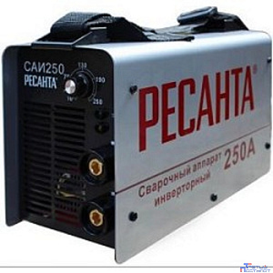 Ресанта САИ 250 65/6 Сварочный аппарат инверторный [65/6] {154В-242В, макс.7,7кВт, 10А-250А, ПВ 70%, напр. холостого хода 80В, напр. 29В, макс. диаметр электрода 6,мм, 5 кг} 4606059015659