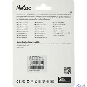 Накопитель SSD Netac SATA III 512Gb SA500 2.5" RTL (NT01SA500-512-S3X)