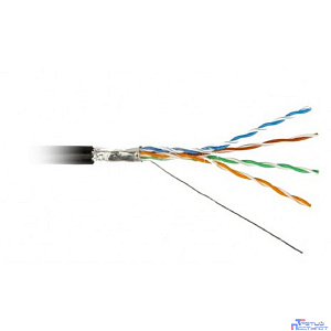 Кабель информационный Hyperline FUTP4R-C5E-S24-OUT-PE-BK-500 кат.5E FTP 4 пары 24AWG PE внешний 500м черный