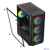 XASTRA Корпус A402M 4FRGB Black mATX/Mesh/full-size TG/4x120mm FRGB fans/ A402M-4FC12F-BK