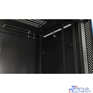 Hyperline TWB-0645-SR-RAL9004 Шкаф настенный 19-дюймовый (19"), 6U, 367x 600х 450мм, металлическая передняя дверь с замком, две боковые панели, цвет черный (RAL 9004) (разобранный)