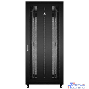 Cabeus ND-05C-42U80/100-BK Шкаф монтажный телекоммуникационный 19" напольный для распределительного и серверного оборудования 42U 800x1000x2055mm (ШхГхВ) передняя и задняя перфорированные двери, ручка