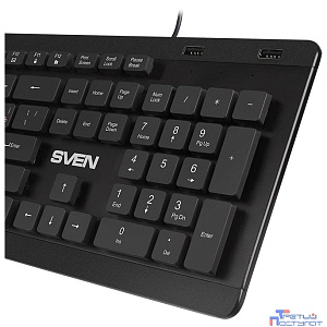 Клавиатура Sven KB-E5700H чёрная(104кл, USB-Hub*2, Slim, 12Fn, островной тип кл.)