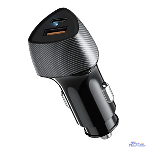 Rexant (16-0246) Автомобильное зарядное устройство с двумя портами (USB-A QC 3.0 + USB-C PD) со световой индикацией, 51Вт, черное