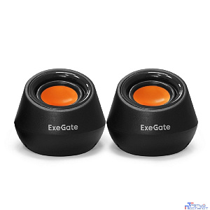 Exegate EX287060RUS Акустическая система 2.0 ExeGate Disco 130 (питание USB, 2х3Вт (6 Вт RMS), 100-20000Гц, черный/оранжевый)