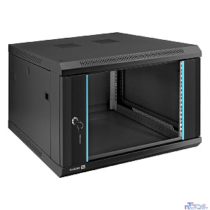 Exegate EX298606RUS Шкаф телекоммуникационный 19" настенный 6U ExeGate EC-WM-6U.600.G.BLACK (19”, 6U, 600x600x370mm (ШхГхВ), передняя дверь закаленное стекло, съемные боковые панели, пыле- и влагозащи