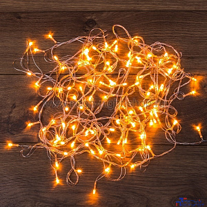 NEON-NIGHT 303-072 Гирлянда светодиодная универсальная 100 LED ТЕПЛЫЙ БЕЛЫЙ 10 метров, прозрачный ПВХ, с контроллером