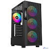 XASTRA Корпус A302 4FRGB Black ATX/Mesh/ tempered glass / 4x120mm FC120-FRGB fans/ A302-BK-FC120FRGB-4F-GL