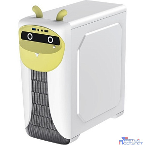 GameMax Корпус Cute OWL W-Y без БП (Midi Tower, ATX, Бело-желтый, 1*USB3.0 + 2*USB2.0, 2*120мм)