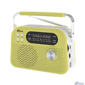 RITMIX RPR-045 LEMON {Радиоприёмник портативный 3хдиапазонный FM/AM/SW,Bluetooth v.5.3, воспроизв. с USB и с карт пам. micro SD (до 32Gb)}