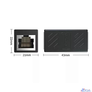 VCOM CT251S Модуль RJ-45 (F) <->RJ-45(F) ,FTP, проходной, ABS пластик, черный, кат. 5e