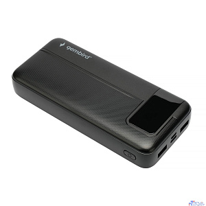 Gembird Портативный аккумулятор, 20000мАч, QC/PD, дисплей, черный (GPB-20Q)