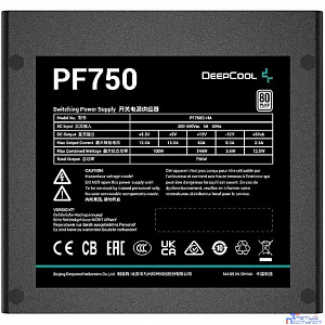 Блок питания Deepcool ATX 750W PF750 80 PLUS (20+4pin) APFC 120mm fan 6xSATA RTL