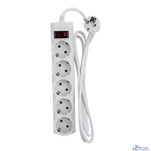 CBR Сетевой фильтр CSF 2505-1.8 White PC, 5 евророзеток, длина кабеля 1,8 метра, цвет белый (пакет)