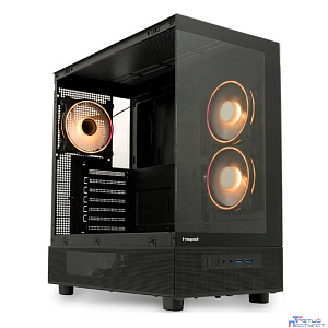 Case HSPD F710, Panoramic Mid Tower, Black, TG, 0.5 SPCC, 3x120mm ARGB (FN027) E-ATX, ATX, mATX, mITX 185/395/270mm 2x2.5", 1x3.5", 7xPCI 2xUSB-A 3.0 435x230x457mm