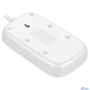 Perfeo LD_B4435 LDNIO SC4407Q/ Сетевой фильтр 2м/ 4 розетки EU_UK_US/ 2500W/ 4 USB+QC 3.0/ Выкл. на розетки/ White