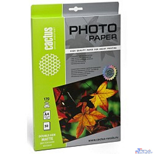 Cactus CS-MA417050DS Фотобумага матовая двусторонняя, A4, 170 г/м2, 50 листов