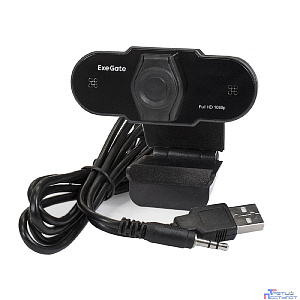 Exegate EX287387RUS Веб-камера ExeGate BlackView C615 FullHD (матрица 1/3" 2 Мп, 1920х1080, 1080P, 30fps, 4-линзовый объектив, шторка, USB, фиксированный фокус, микрофон с шумоподавлением, универсальн