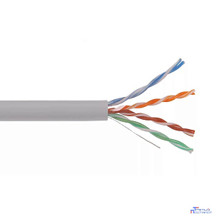Кабель витая пара Bion BCL-U5510-181 U/UTP, кат.5e, 4x2x0,51 мм AWG 24, медь, одножильный, PVC, для внутренней прокладки, 305м, серый