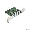 Exegate EX283716RUS Контроллер EXE-314 PCI-E 2.0, 4*USB3.0 ext, разъем доп.питания (OEM)