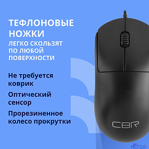 CBR CM 125 Black USB, Мышь офисн., оптич., 1000dpi, 3 кн., 1,8 м