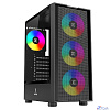 XASTRA Корпус A301 4FRGB Black ATX/Mesh/ tempered glass / 4x 120mm FC120-FRGB fans/ A301-BK-FC120FRGB-4F-GL