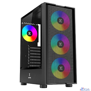 XASTRA Корпус A301 4FRGB Black ATX/Mesh/ tempered glass / 4x 120mm FC120-FRGB fans/ A301-BK-FC120FRGB-4F-GL