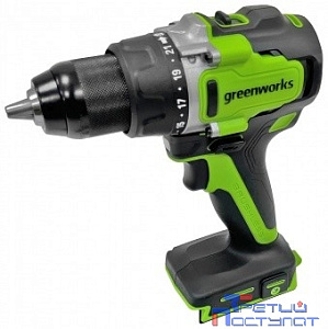 Greenworks GD24DD90 Дрель-шуруповерт аккумуляторная,  24V, 90 Нм, бесщеточная, без АКБ и ЗУ [3707507]