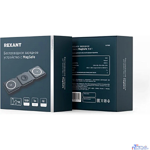 Rexant (18-7088) Беспроводное зарядное устройство с MagSafe 3в1, Qi, 15Вт, черный