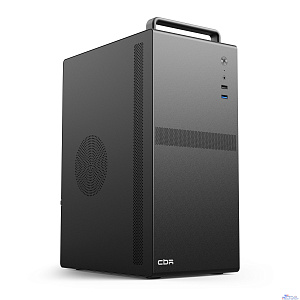 CBR Корпус mATX Minitower V205, без БП, 1*USB 3.0, 1*USB 2.0, HD Audio+Mic, ручка, каркас металл 1.8мм,  Black [PCC-MATX-V205-WPSU]