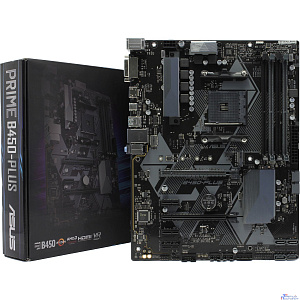 ASUS PRIME B450-PLUS (Socket AM4, ATX, 4xDDR4(128GB), DVI-D/HDMI 2.0, 1xPCIe 3.0x16/1xPCIe 2.0x16/3xPCIe 2.0, 1xLAN, 6xSATA 6Gb/s, 1xM.2, 1xType-C, 4xUSB 3.1, 2xUSB 2.0, 1xPS/2)