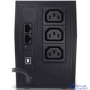 PowerCom Raptor RPT-800AP ИБП {800 ВА/ 480 Вт, AVR, USB, RJ11/RJ45, 3 xC13 с резервным питанием} (792811)