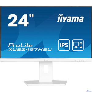 LCD IIYAMA 23.8" XUB2497HSU-W2 белый {IPS 1920x1080 100Hz 1ms 300cd 1300:1 8bit(6bit+FRC) HDMI DisplayPort 2xUSB2.0 2x2W HAS Pivot VESA}