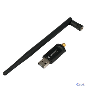 Gembird Сетевой адаптер WiFi+Bluetooth 600 Мбит,двухдиап.с антенной, USB,802.11b/a/g/n/ac, RTL8821CU (WNP-UA-019)
