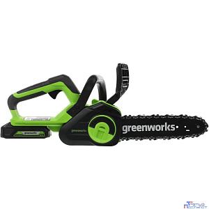 GreenWorks G24CS25K2 Цепная пила аккумуляторная, 24V, 25см, c АКБ 2Ач и ЗУ [2007707UA]