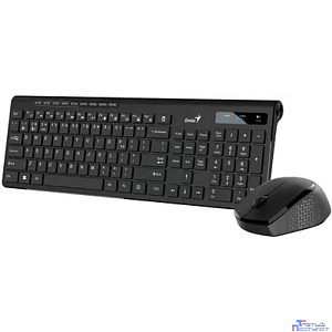 Клавиатура + мышь Genius Smart KM-8230 BLACK {USB,1 мини-ресивер на оба устройства,104 кл кнопка SmartGenius,  мембранная,800-1600 DPI} [31340015408]
