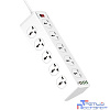 LDNIO SC10610/ Сетевой удлинитель 2м/ 10 розеток EU_UK_US/ 2500W/ 6 USB: QC 3.0+PD 3.0 30W/ White