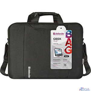 Сумка для ноутбука Defender Geek 15.6" черный, карман (26084)