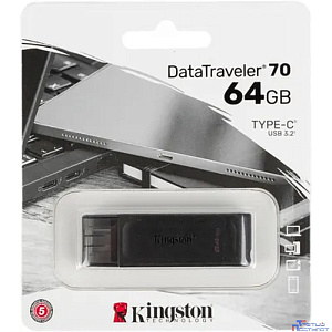 Kingston USB Drive 64GB DataTraveler 70 DT70/64GB USB Type C 3.2 черный