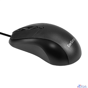 Exegate EX298196RUS Мышь ExeGate Professional Standard B100L (USB, оптическая, 1000dpi, 3D, 3 кнопки и колесо прокрутки, длина кабеля 2м, черная, Color Box)