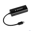 Gembird Сетевой адаптер Ethernet Type-C USB 2.0 - Fast Ethernet adapter, пластик,черный,RTL8152 (NIC-U10)
