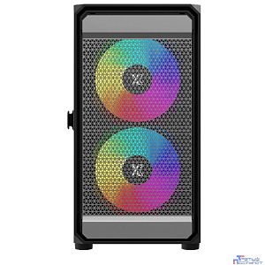 XASTRA Корпус A303M 3ARGB Black mATX/Mesh/ tempered glass / 2x140mm + 1x120mm ARGB PWM fans/ Door/ A303M-2FC14A-1FC12A-D