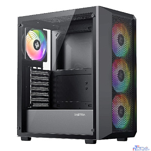 XASTRA Корпус A406 4ARGB Black ATX/Mesh/ tempered glass / 4x120mm ARGB PWM fans/ A406-4FC12A