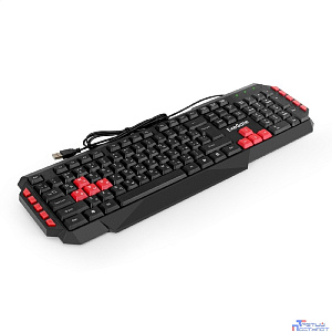 Exegate EX296103RUS Клавиатура ExeGate Multimedia Professional Standard LY-505M (USB, полноразмерная, влагозащищенная, 114кл., Enter большой, 8 красных клавиш, мультимедиа, длина кабеля 1,5м, черная,