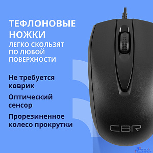 CBR CM 124 Black USB, Мышь офисн., оптич., 1000dpi, 3 кн., 1,5 м