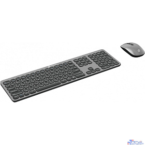 Клавиатура + мышь Oklick 300M клав:серый мышь:серый/черный USB беспроводная slim [1488402]
