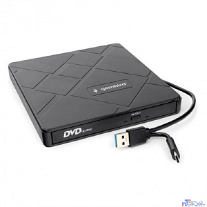 USB 3.0 Gembird DVD-USB-04 пластик, со встроенным кардридером и хабом черный