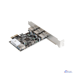 Exegate EX283720RUS Контроллер EXE-367 PCI-E 2.0, 3*USB3.0 ext + 1*USB3.0 int, разъем доп.питания (OEM)